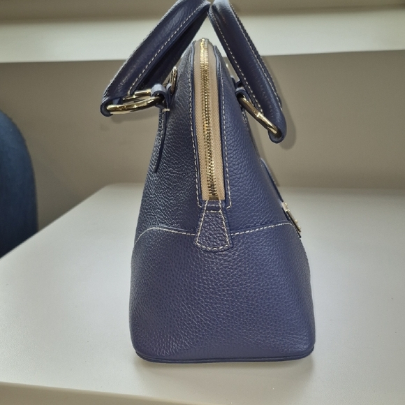 Dooney & Bourke Blue Leather Satchel - Picture 5 of 16